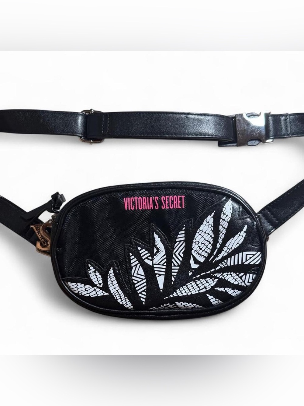 Victoria's Secret Belt Bag/ Fanny pack with White Leaf Print